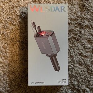 Gray Car Charger with Dual USB Ports